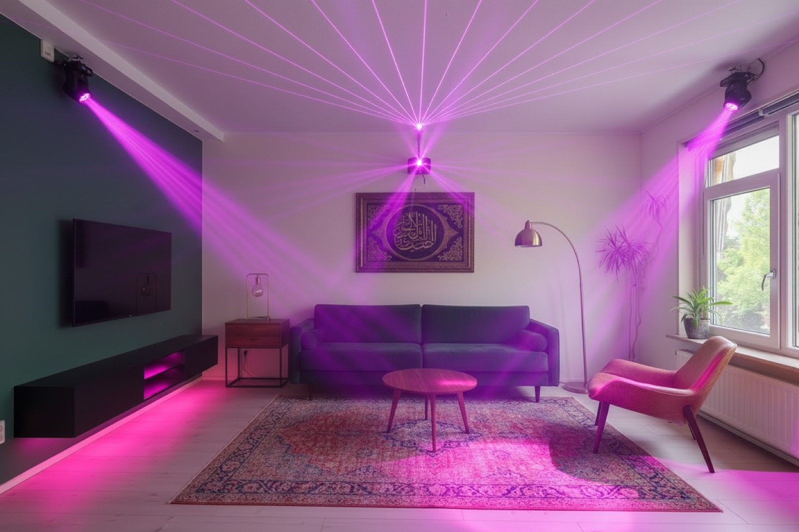 Living room in full party mode